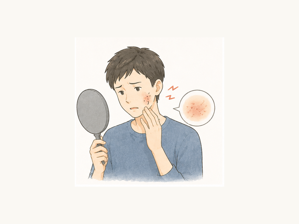 カミソリで肌を傷つけてしまうことへの心配を表すイメージ